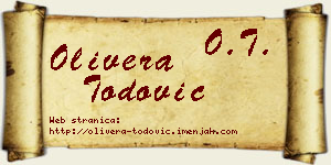 Olivera Todović vizit kartica